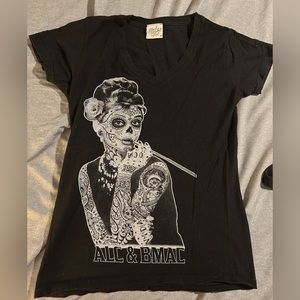 Tattooed Audrey Hepburn black market art t-shirt